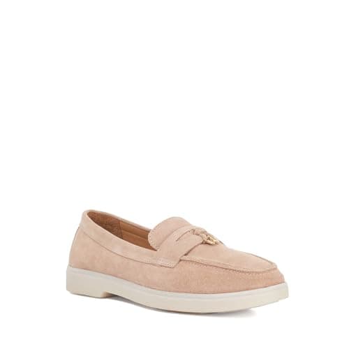 Image of Dune London Ladies Grinning Suede Slip On Loafers Size UK 5 Suede Blush