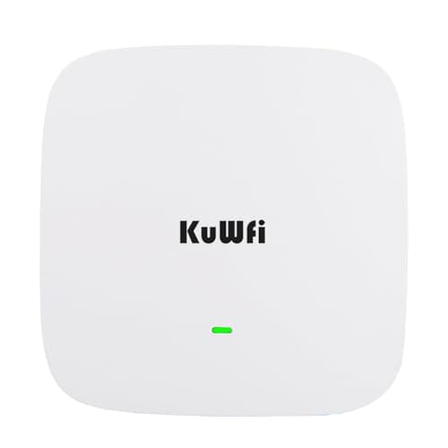 Image of KuWFi AX1800 Gigabit Wireless Access Point, Dual Band WiFi Access Points, WiFi Coverage Gigabit RJ45, Support AP/Repeater, MU-MIMO, Beamforming, PoE or DC Powered, Business&Hotel Solution