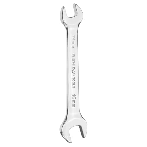 Image of sourcing map Double Open End Wrench 13mm x 16mm Metric 15 Degree Offset Angle Small Flat Head Wrench Mirror Polished Open Ended Spanner for Automotive Repair Furniture Assembly