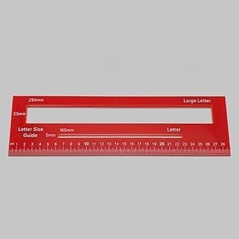 Image of Postage Ruler Red Ro Mail Postal Template Letter Size Charge Guide UK Acrylic