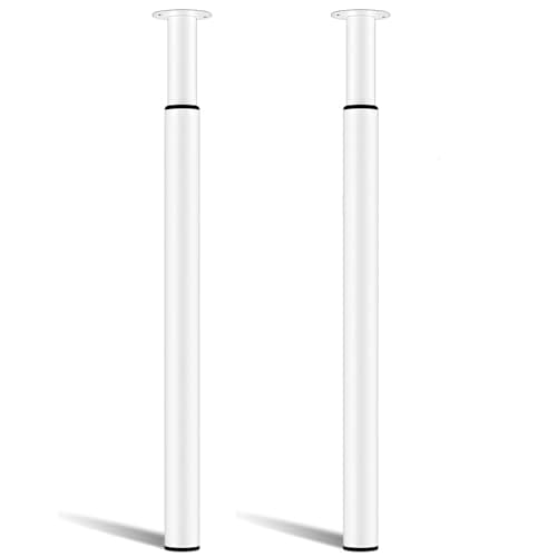 Image of Amazing Tour Adjustable Table Legs 710-1100mm - 2 Pack Breakfast Bar Kitchen Worktop Support Office Desk Legs, Heavy Duty Metal Sturdy Steel Frame,White