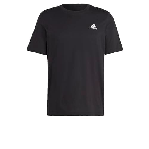 Image of adidas Men's Essentials Single Jersey Embroidered Small Logo T-Shirt, Black, XS Short