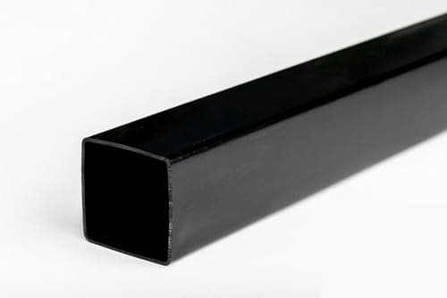 Image of Plastic Square Tubes, PVC Box Section, Square PVC Pipe, 1 metre, 50x50, 25x25mm MW Profiles (50x50 mm, Black)