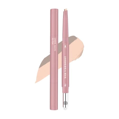 Image of Fnaekier Under Eye Highlighter Stick | Double-Tip Under Eye Highlighting Pen,2.5g Facial Makeup Long-Lasting Highlighting Tool for Travel Wedding Gathering Commuting