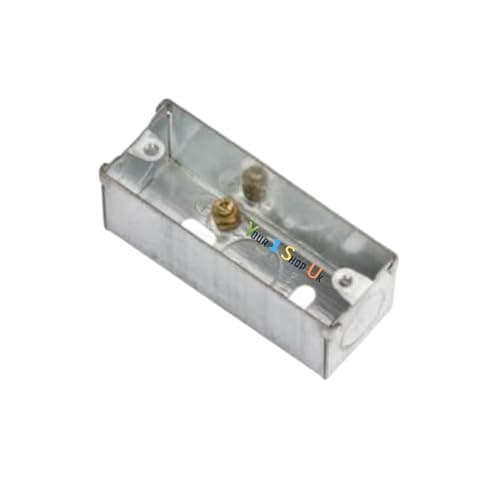 Image of 1 Gang Architrave Metal Back Box 25mm - Single Pattress Mounting Box for Electrical Sockets - Galvanised Steel Installation
