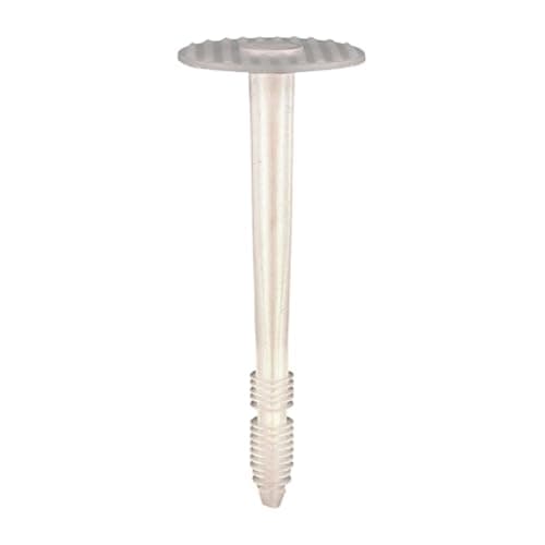 Image of [FIXINGS DIRECT] Plastic Insulation Fixings for Insulated Plasterboard 50–130mm | Wall & Ceiling Insulation Fixing | Wall Plastic Fixings for Brick, Block & Concrete (White) (100x (8.0 x 70mm))