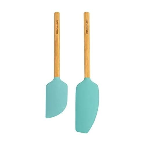 Image of KitchenAid Bamboo Spatula Set, 2-Piece, Aqua Sky 2