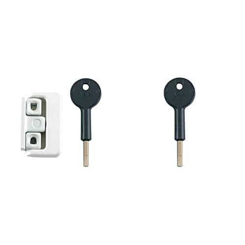 Image of Yale V-8K101-4-WE Window Latches Multi Pack, Pack of 4, White Finish & V-8K101K-2 Additional Keys, for 8K101/1 Window Lock, Pack of 2