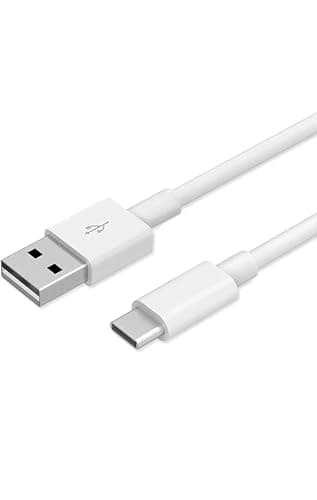 Image of Universal Type A to C Cable, USB Type C lead Fast Charge A to C Charger Cable 1m white phone charger cable