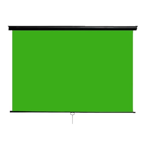 Image of Manual Chroma Key Green Screen, Wall-Mounted, Pull Down Auto-Locking Wall Mount Backdrop for video transmission,webcam meeting