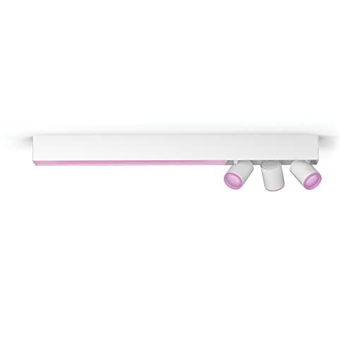 Image of Philips Hue Centris White and Colour Ambiance Smart Ceiling Bar Light, 3X SpotLights [GU10 Spot] with Bluetooth, White. Works with Alexa, Google Assistant and Apple HomeKit., 915005928401