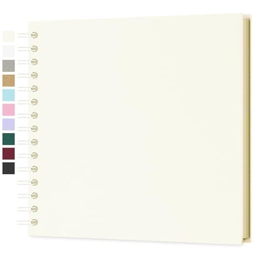 Image of Yopih DIY Scrapbook Album 20.5x20.5 cm Hardcover Kraft Paper Scrap Book with 20 Sheets Memory Book for Family and Wedding Photography, Beige
