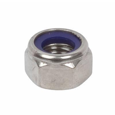 Image of Nyloc Nuts, A2 Stainless Steel Hex Nylon Insert Lock Nuts, M3,M4,M5,M6.M8.M10 And M12 (M8 x 10 Pack)