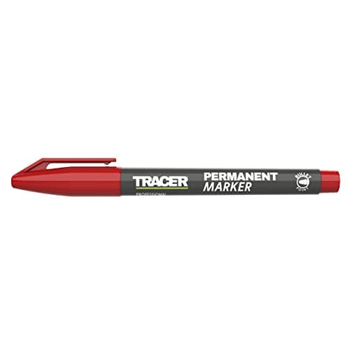 Image of Tracer Fine-Point Permanent Construction Marker (1-2mm Bullet Point General-Purpose Marker with quick-drying ink) – Red