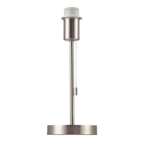 Image of Happy Homewares Traditional and Classic Table Lamp Base in Satin Nickel with Pull Cord Switch | 31cm x 13cm | 1 x 11w LED