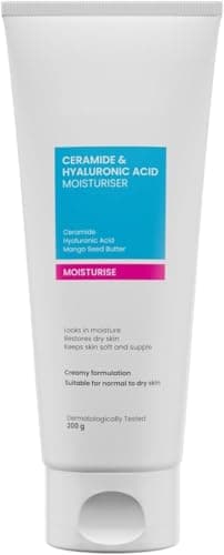 Image of Ceramide & Hyaluronic Acid Moisturiser | Barrier Repair Cream | Long-Lasting Hydration | For Face | Suitable for Normal to Dry Skin | 100g (Pack Of 1)