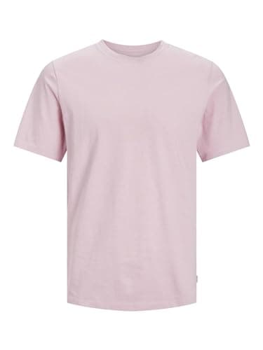 Image of JACK & JONES Mens Jjeorganic Basic Tee O-Neck Noos T-Shirt, Pink Nectar, XL UK