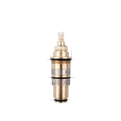 Image of Thermostatic Brass Shower Cartridge, Temperature Control Brass Replacement Thermostatic Cartridge Shower Mixer Tap Shower Valve Handle Spare Repair Kit (H-9)