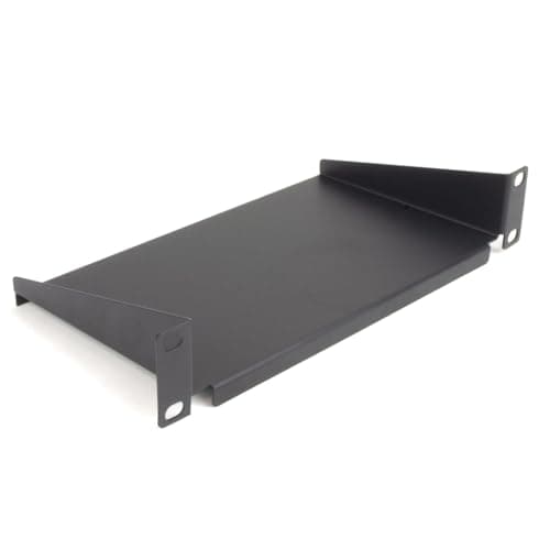 Image of Mini Fixed Cantilever Shelf 1U 150mm Deep Black for 10 inch Data Cabinet Rack