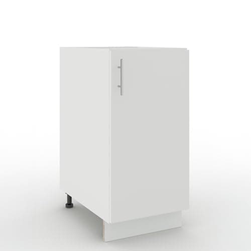 Image of JD Greta Adjustable Kitchen Base Unit - 400mm - Base Cabinet with Door (No Worktop) - White Matt