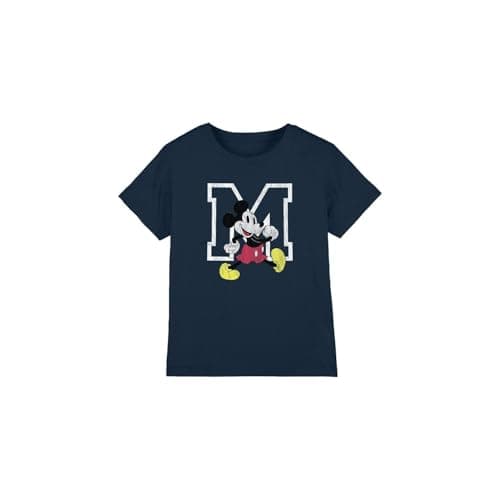 Image of Mickey Mouse Boys Classic Walk Unisex Kids T-Shirt, Navy, 7-8 Years UK