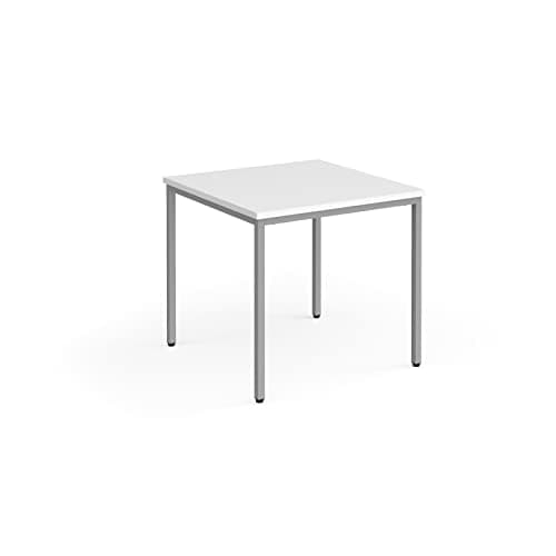 Image of Mr Office Flexi 25 rectangular table with silver frame 800mm deep, 800, White