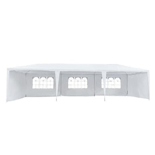 Image of Gazebo Marquee 9X3m Canopy Party Tent with Sidewall And Windows, Outdoor Gazebo Marquee Garden Wedding Party Tent Waterproof Patio Canopy for Sun Rain Shelter (9X3m (5 Side))
