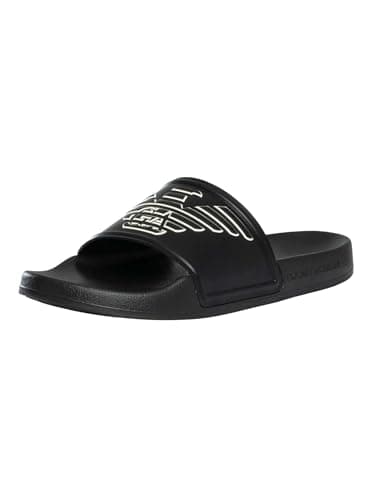 Image of Emporio Armani Men's Scarpe Slider, Black/White, 9 UK