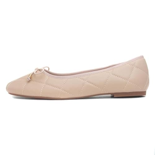 Image of TRUFFLE Collection Womens Nude Wide Fit Ballerinas - Size 3 UK - Pink