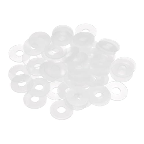 Image of PATIKIL M5 Nylon Flat Washer, 55 Pcs 5x15x1mm Plastic Sealing Gasket, White