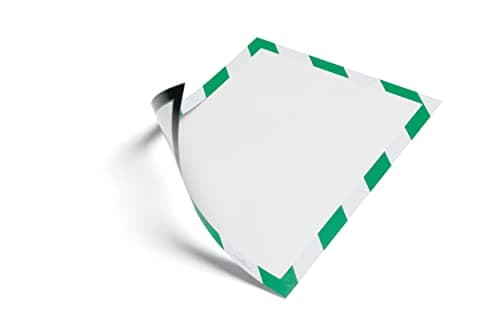 Image of Durable Durafram Security Magnetic Frame | A4 Format In Green/White | Pack of 5 Frames | Document Frame for Internal Safety Signage