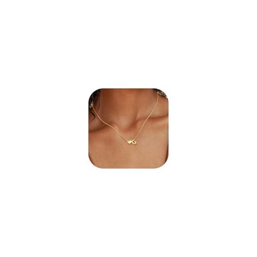 Image of Chriscoco 925 Sterling Silver Necklaces for Women Gold Initial Necklace Heart Necklace Personalised Letter G Necklace for Women Girls Birthday with Jewellery Box