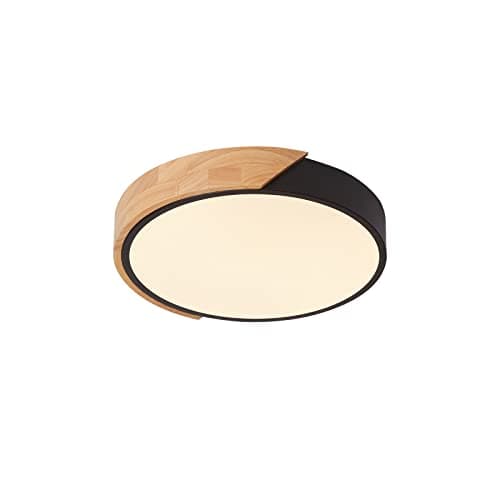 Image of LuFun LED Wood Ceiling Lights,24W Thin Flat Modern Flush Mount Lighting Fixture,Ceiling Lighting Lamps for Dining Room Hallway Living Kitchen Bedroom,Warm White Light,3000K,Ø30cm*5cm