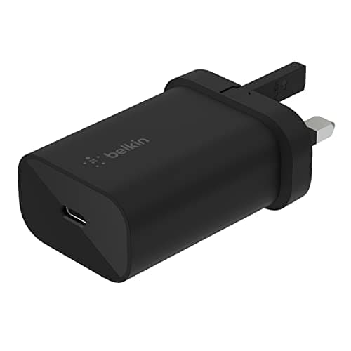 Image of Belkin BoostCharge 25W Wall Charger with PPS, USB Plug with USB-C Power Delivery, Fast Travel USB Charger for iPhone 17, Air, Samsung Galaxy S25, iPad, Pixel, tablets and more - Black