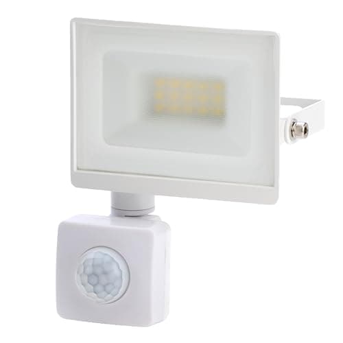 Image of Status Arezzo Slimline Motion Sensor Light | White LED Security Light | 10W LED Flood Light | S10WSFLWPIR1PKB6