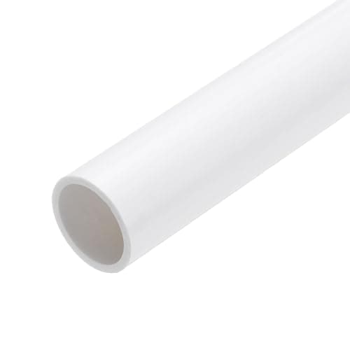 Image of sourcing map 1 Inch PVC Rigid Tube Round Pipe Tubing Hardware Tubing 22.2mm ID 25mm OD 9" Length White High Impact for Water Pipe, Crafts, Cable Sleeve
