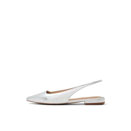 Image of ALDO Women's Flynne Ballet Flat, Silver, 6 UK