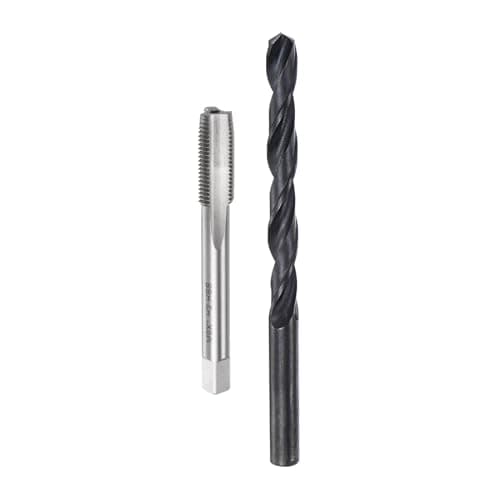 Image of sourcing map Metric Tap and Drill Bit Set, M9 x 1 Thread Tap & 8mm Black Oxide Twist Drill Bit, Straight Flute Tap Tapping Threading Repair Tool Kit
