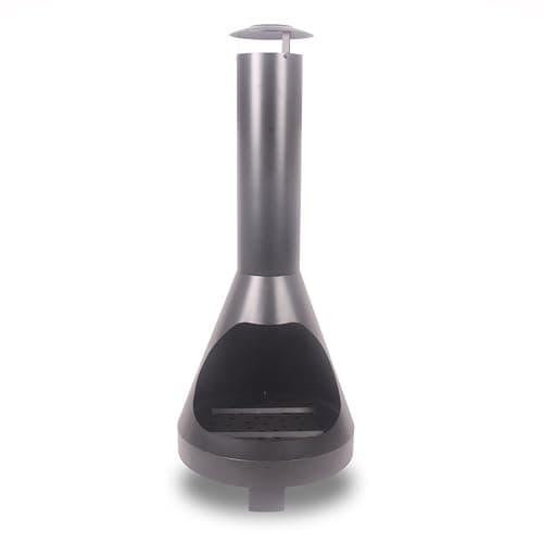 Image of Casa Mia Alto Wood-Burning Chiminea for Garden - Patio Heater and Outdoor Log Burner with Classic Matt-Black Finish