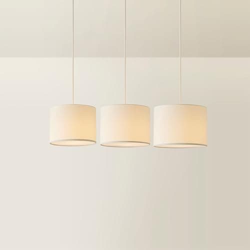 Image of MiniSun | Nesting Fabric Ceiling Light Shades in Cream | Lamp Shades, Home Décor & Improvement Essential | Pack of 3 [S/M/L] | 30cm Shade Width | 30, 28 & 26cm Depth | 22, 21 & 20cm Height
