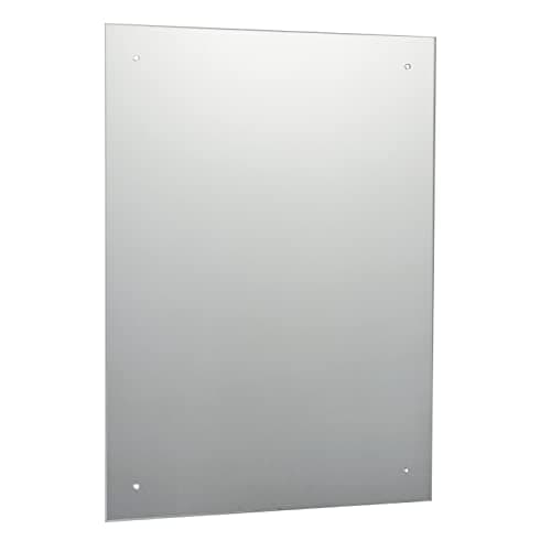 Image of 40 x 50cm Waterstone Frameless Bathroom Rectangle Mirror with Pre-Drilled Holes and Wall Hanging Fittings