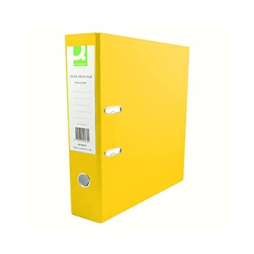 Image of Q-Connect 70mm Lever Arch File Polypropylene Foolscap Yellow (Pack of 10) KF01476