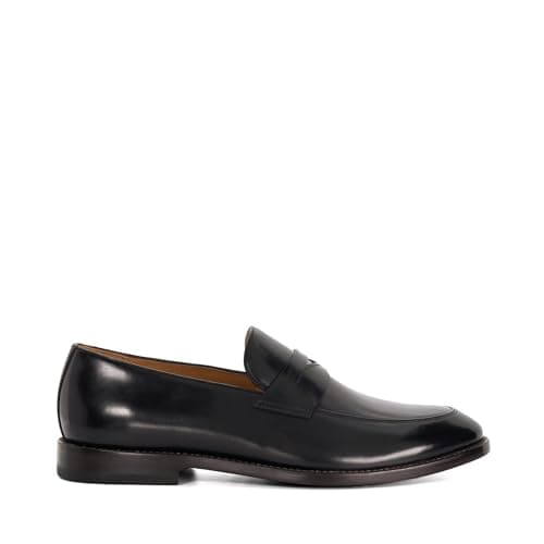 Image of Dune London Mens Surrey Premium Leather Penny Loafers Size UK 8 Black