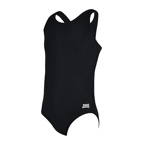 Image of Zoggs Cottesloe Sportsback Girls Swimming Costume, Girls Swimsuit, Black, 10-11