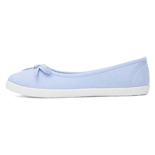 Image of Lilley Womens Blue Slip On Ballerina Canvas Shoe - Size 6 UK - Blue