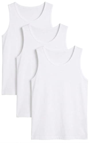 Image of ZRWASKA® Mens Vest Tops Summer Multipack - Easy Dry Fit Tank Top for Gym Sleeveless Workout Tops Men Vests Multipack Cotton Plain Undershirt for Everyday Athletic Wear White Size 3XL