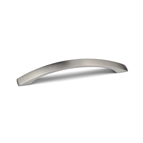 Image of Handle & Home 160mm Brushed Nickel Bow Handle Curved Grey Kitchen Cupboard Cabinet Handle Wardrobe Furniture Replacement Upcycle