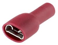 Image of Fully Insulated Crimp Receptacles Terminals Packs 100 Red 4.8mm