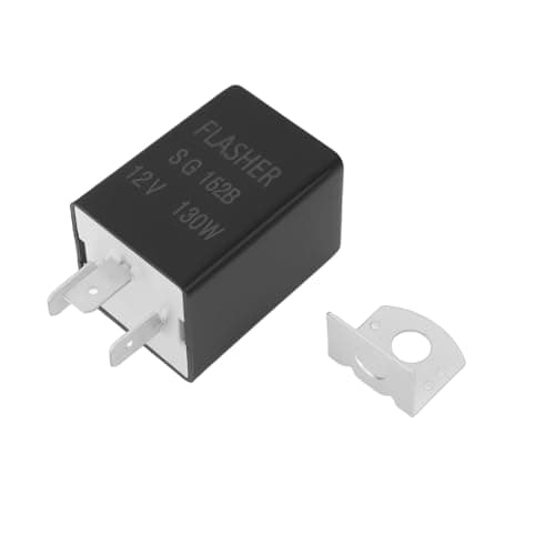 Image of OTOTEC 12V 3-Pin Flasher Electronic Relay with Removable Metal Backrest LED Indicator Flasher Blinker Relay Max Power 130W Universal for Cars and Trucks