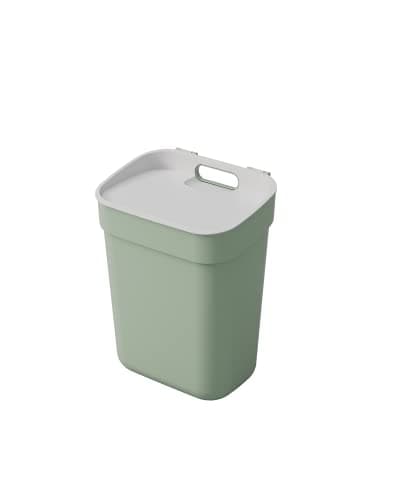 Image of Curver Ready to Collect 10 Litre Sorting Bin - Ideal Under Sink - with Wall or Door Holder - Kitchen, Bathroom, Laundry Room - 100% Recycled - Green